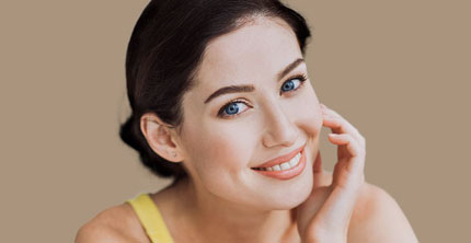 Image of a female model face showing cool peel laser